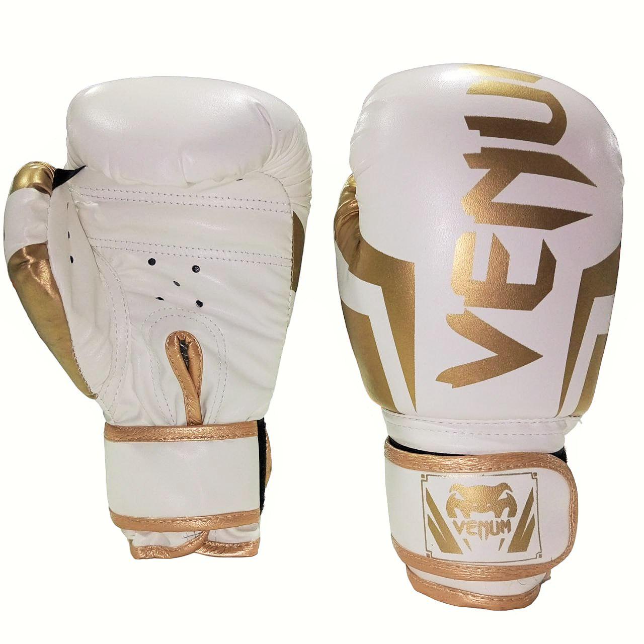 Рукавички боксерські Venum 12 Oz White/Gold (151274) - фото 3