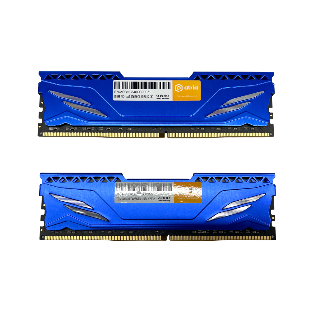 Оперативная память ATRIA Fly UAT42666CL19BLK2/32 DDR432 ГБ 2666 мГц для настольных ПК Blue (13827051) - фото 2