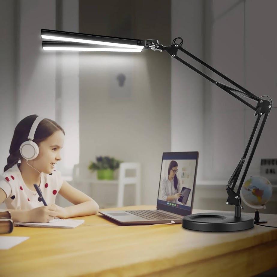 Настільна LED лампа FX-320 24 Вт на підставці та струбціні подвійна для освітлення Чорний - фото 5 Настільна LED лампа FX-320 24 Вт на підставці та струбціні подвійна для освітлення Чорний - фото 5