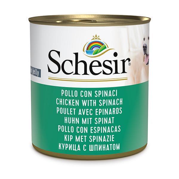 Корм влажный для собак Schesir Wet Chicken Spinach курица со шпинатом консервы в желе 285 г (280411)