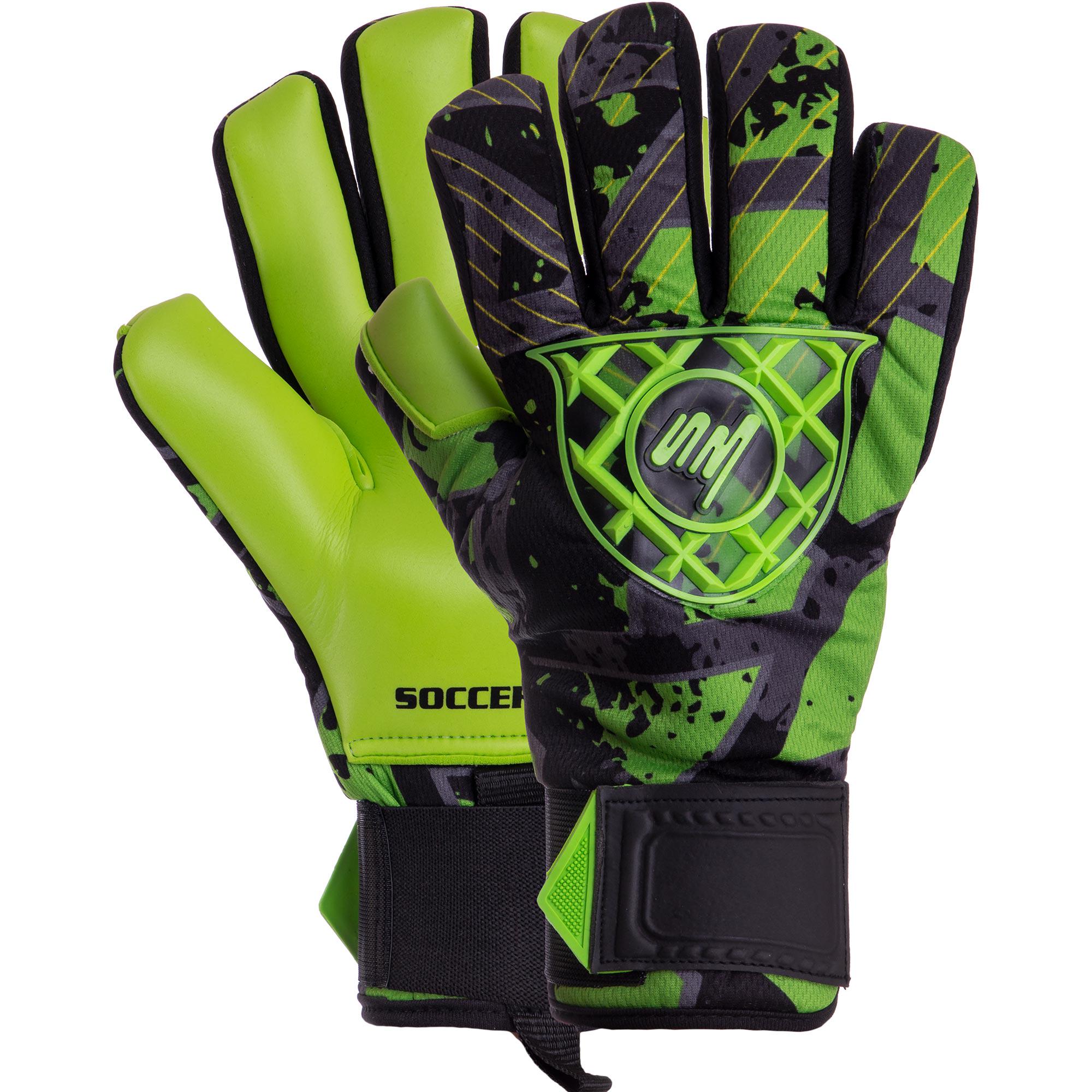 Воротарські рукавиці Zelart SOCCERMAX GK-017 р. 10 Зелений/Чорний (DR007790)