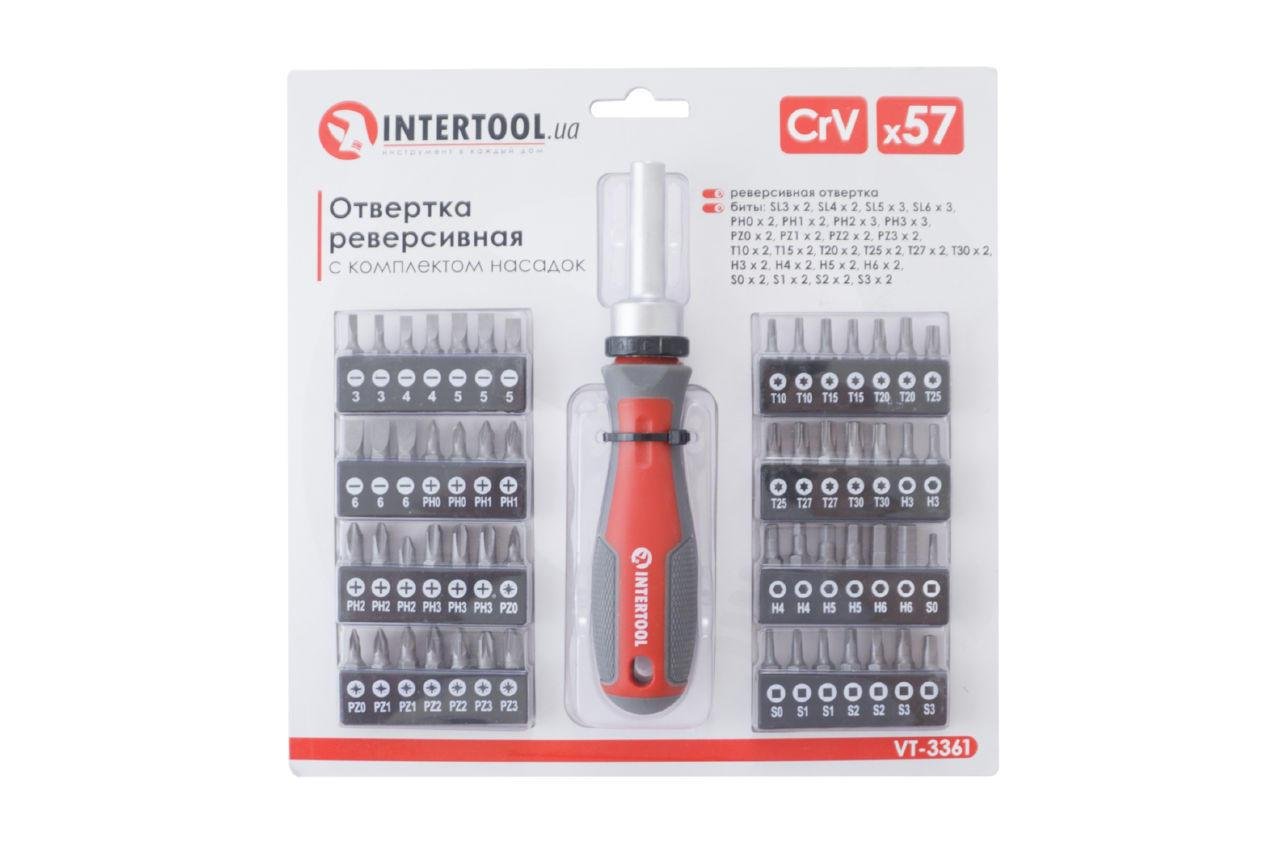 Викрутка Intertool реверсивного Pro 57 од. (VT-3361)