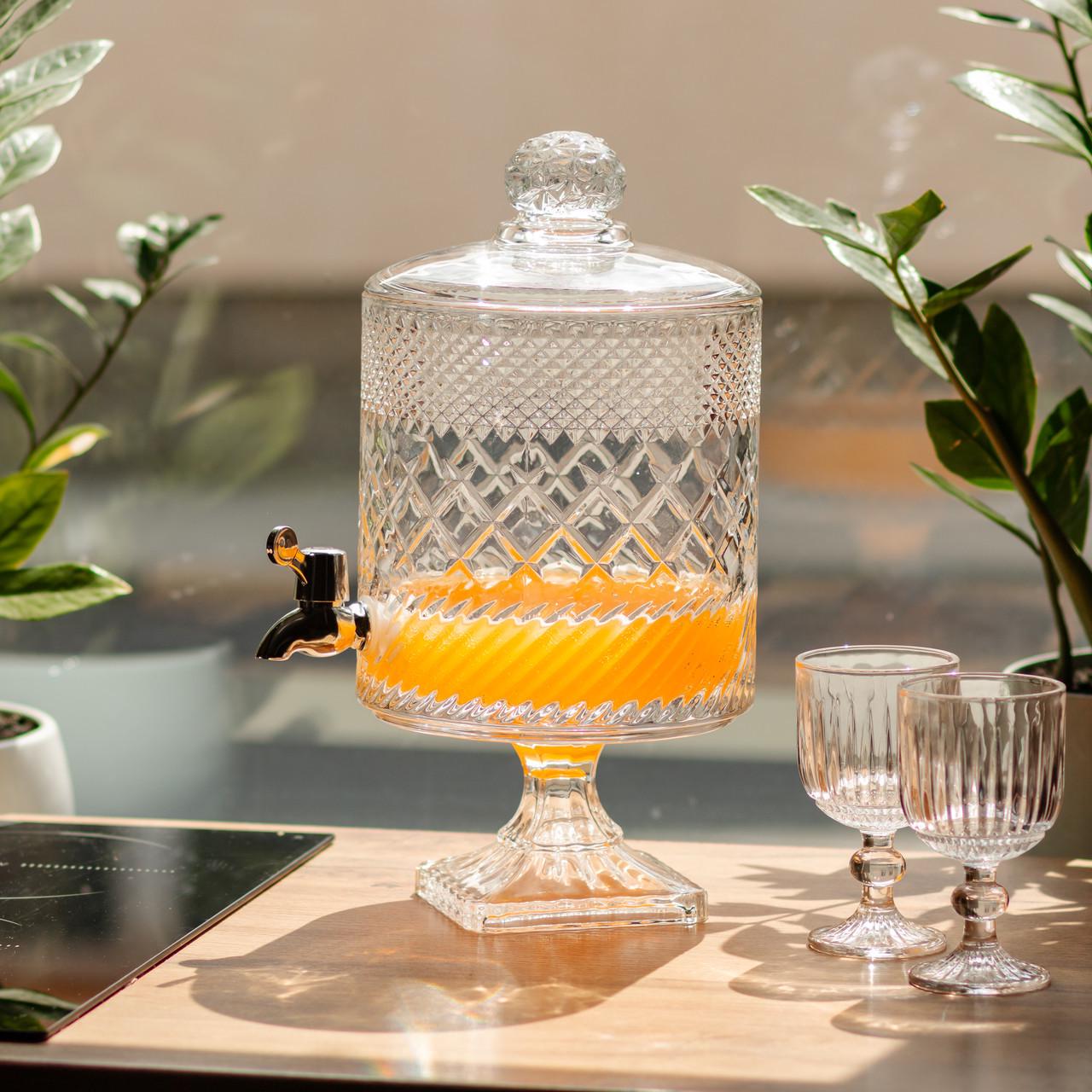 Лимонадница с краном на подставке стеклянная 4,5 л (HP-19-4) - фото 2