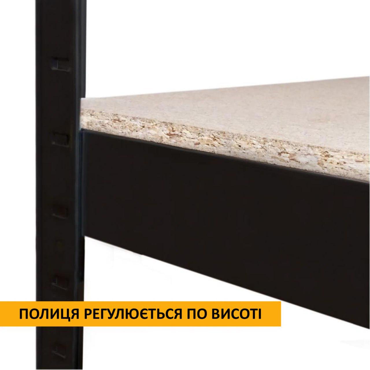 Стеллаж металлический ХАРДИ 180х120х50 см крашенный на 6 полок из ДСП Черный (315545) - фото 2