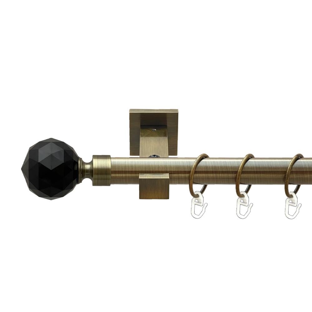 Карниз металлический Orvit Люмиера Неро однорядная техно/гладкая труба/кольцо металлическое Антик 25 мм 300 см (00-00025883)