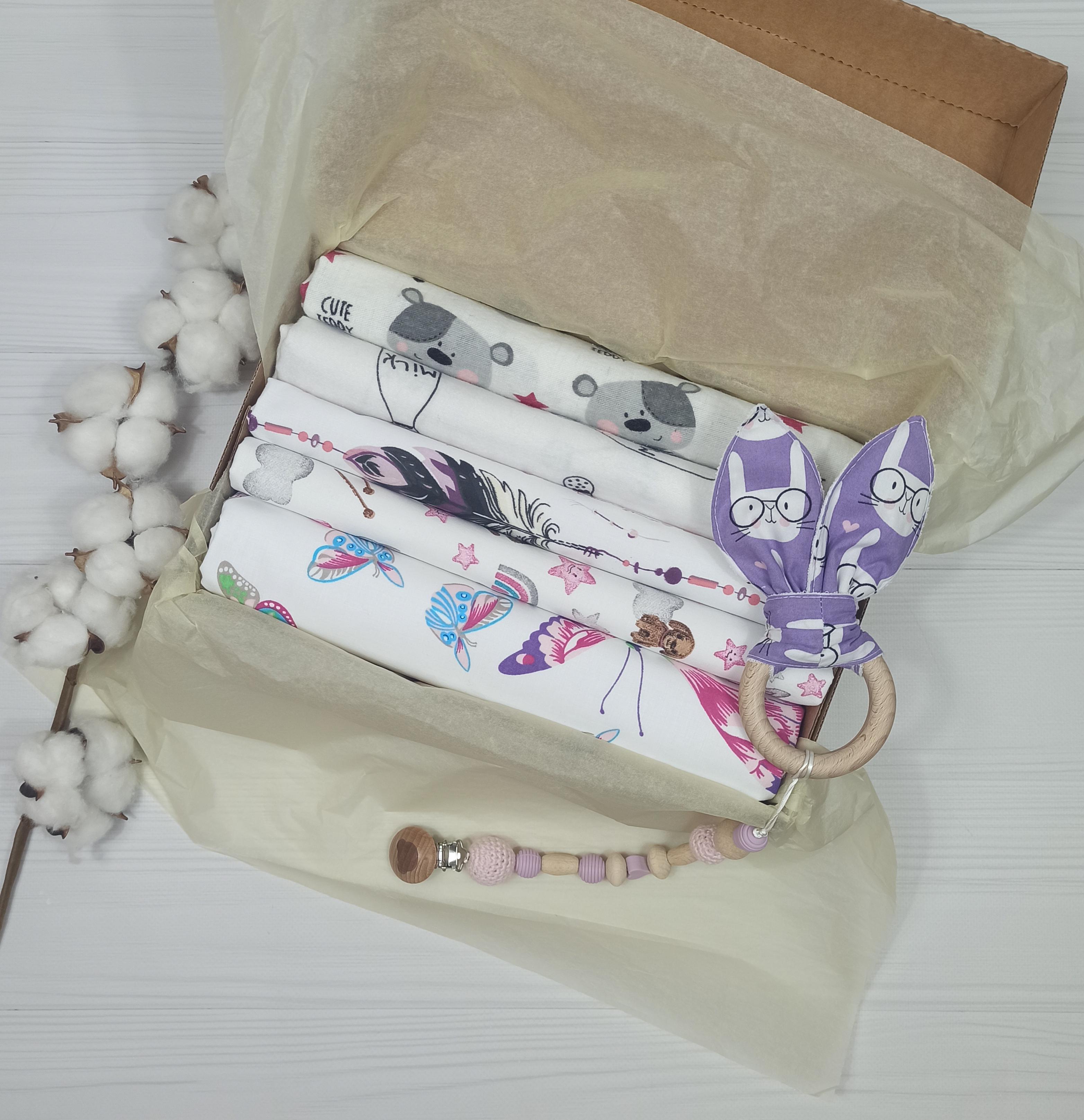 Набор пеленок с грызуном a.l.babybox Зайчик в очках 7 шт. Разноцветный (18237424)