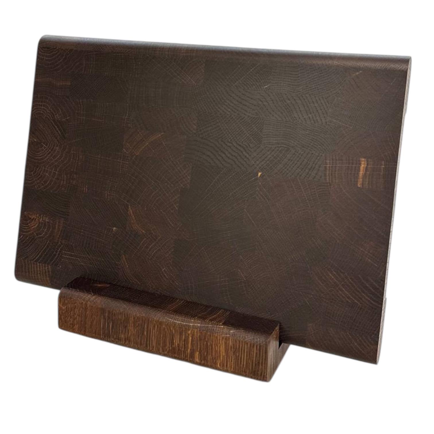 Доска торцевая овальная на подставке 450х300х30 мм Дуб мореный