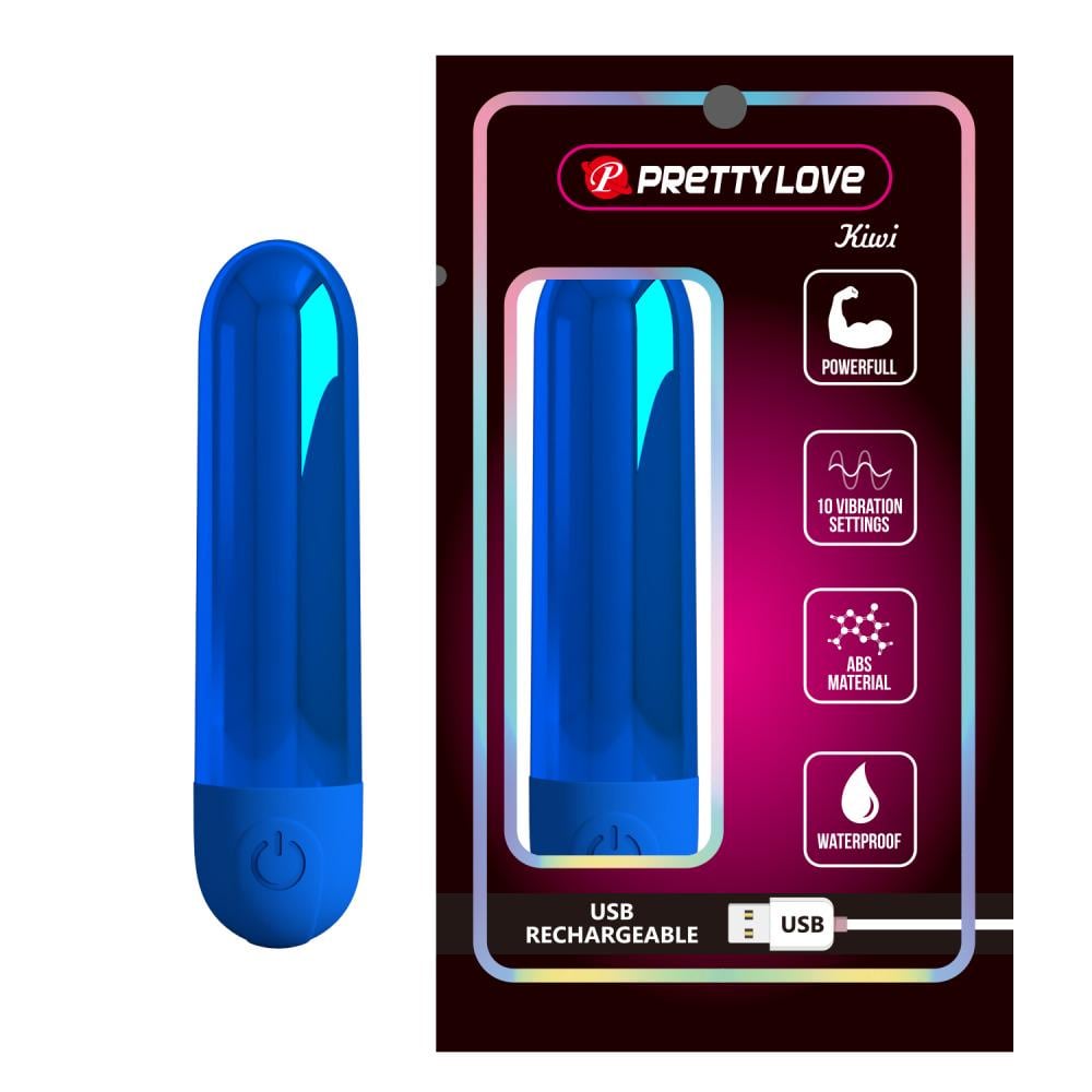 Вибропуля Pretty Love Kiwi 8х1,8 см Синий (BI-300091-2) Вибропуля Pretty Love Kiwi 8х1,8 см Синий (BI-300091-2)