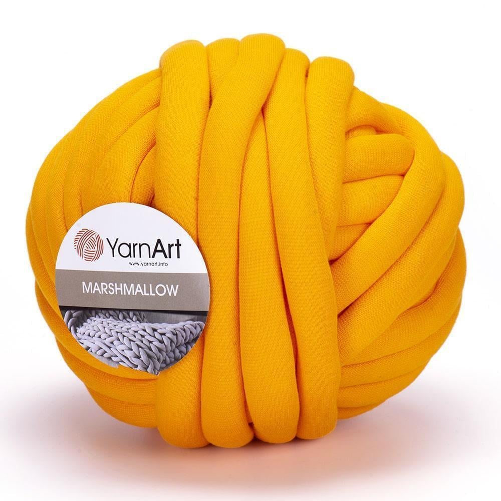 Пряжа трикотажная YarnArt Marshmallow толстая 750 г 30 м Ярко-желтый №916 (2256112337)