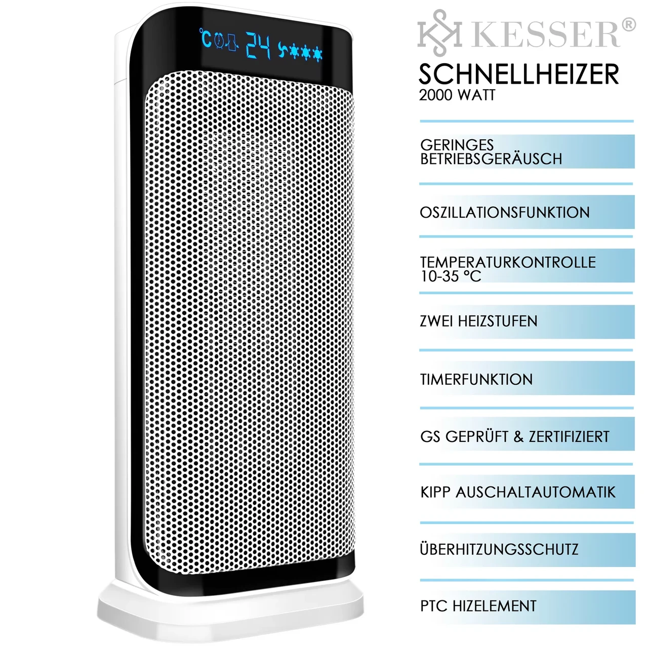 Тепловентилятор бытовой KESSER 2000 Вт - фото 7