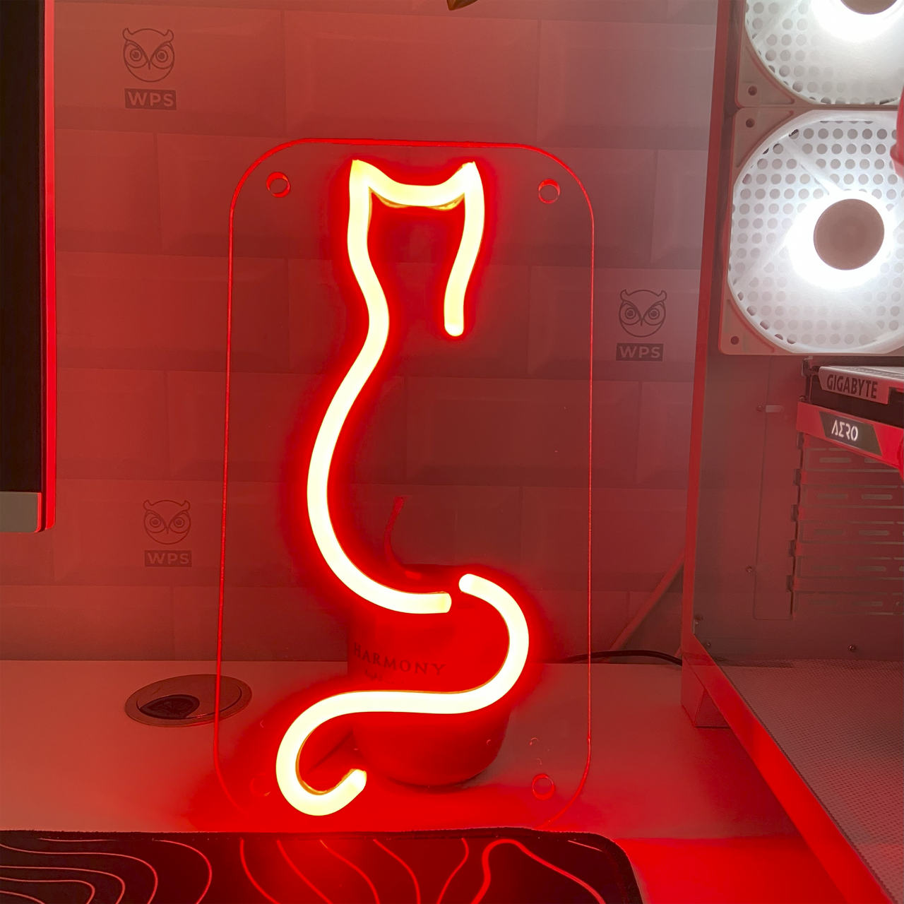 Неонова вивіска NeonFlexGlow «Кіт» 16х20 см