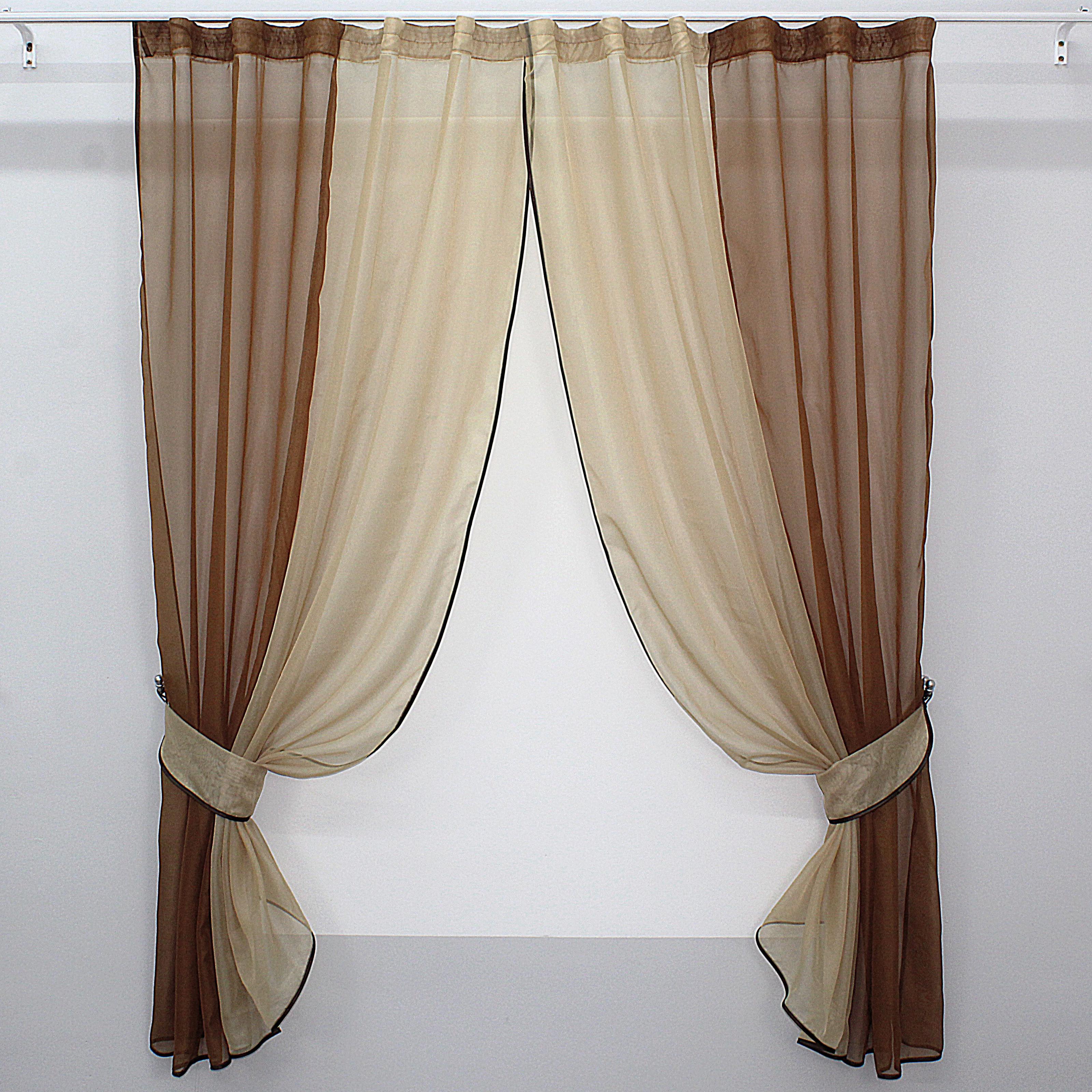 Шторы кухонные VR-Textil №017к комбинированные с подвязками 265х170 см Коричневый/Темно-бежевый (50-664) Шторы кухонные VR-Textil №017к комбинированные с подвязками 265х170 см Коричневый/Темно-бежевый (50-664)