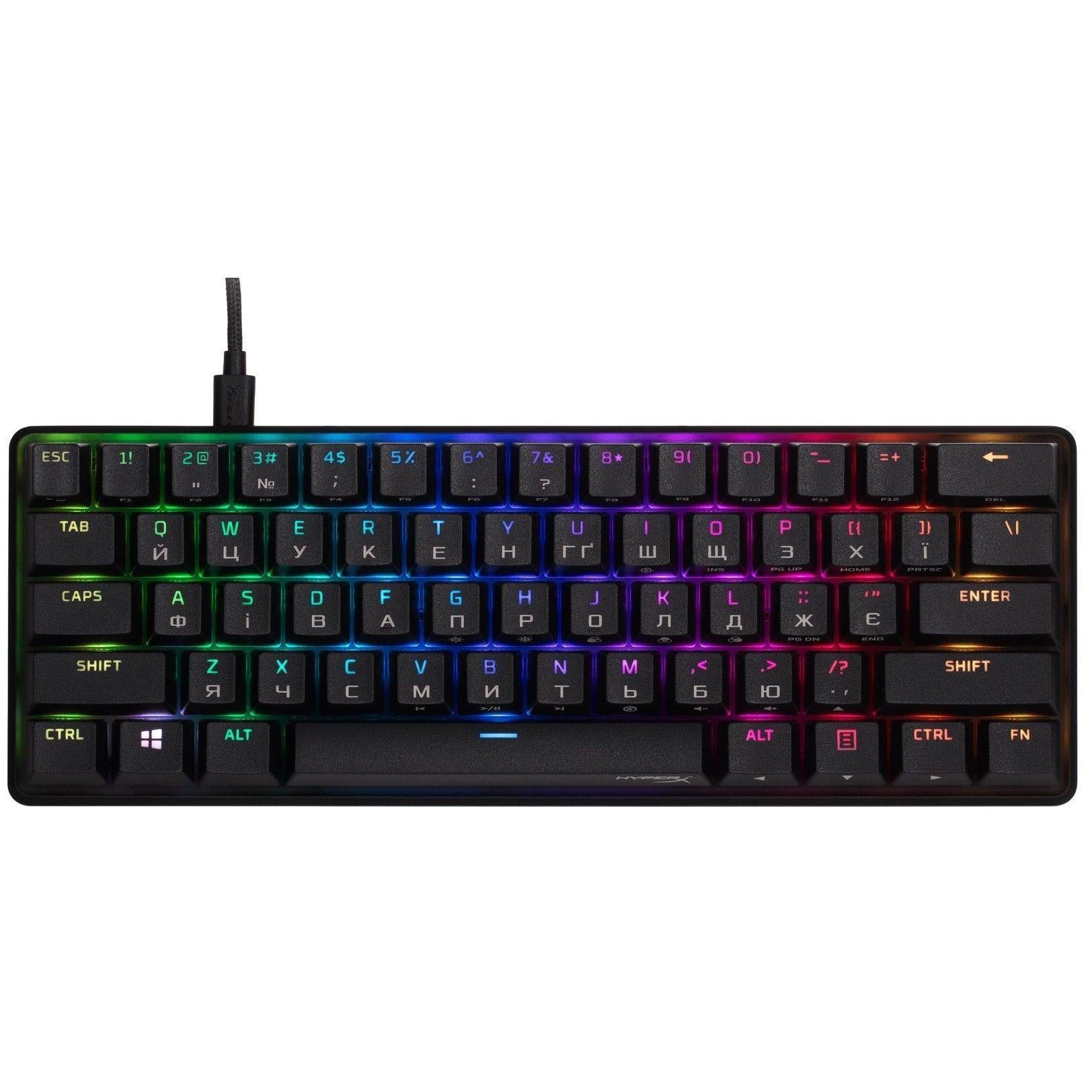 Клавиатура механическая игровая HyperX Alloy Origins 60 61 клавиша USB Red Switch RGB Black (4P5N4AA)