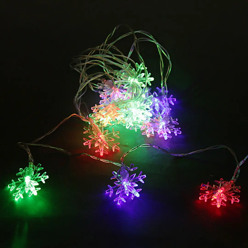 Гірлянда світлодіодна Сніжинки 3 м на батарейках (2392547495) - фото 5