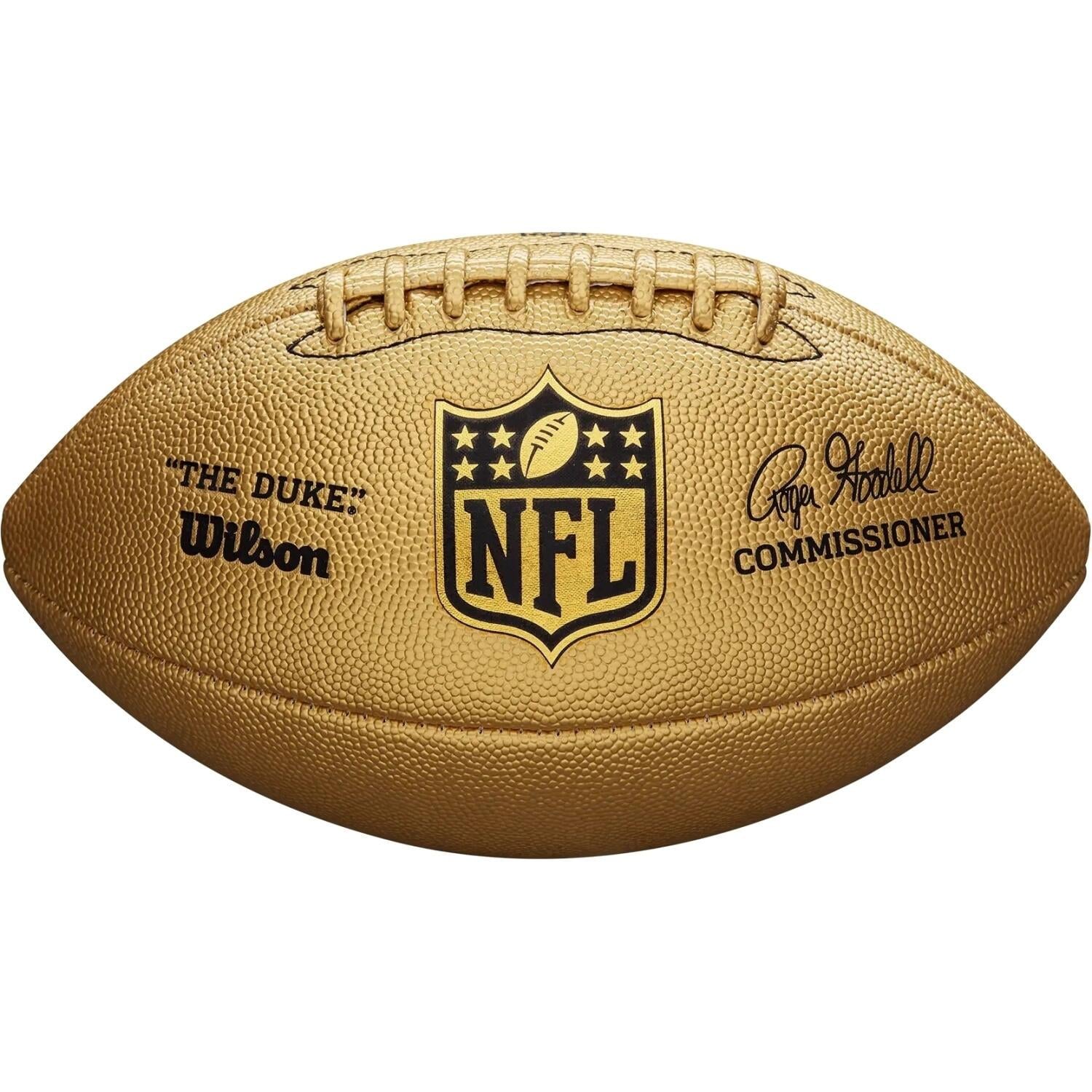 Мяч для американского футбола Wilson NFL THE DUKE METALLIC EDITION FOOTBALL 9 Золотой (WTF1826XB) Мяч для американского футбола Wilson NFL THE DUKE METALLIC EDITION FOOTBALL 9 Золотой (WTF1826XB)