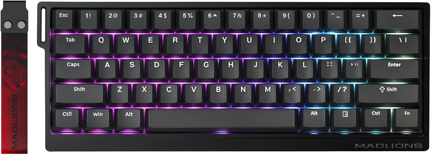 Клавіатура ігрова дротова MADLIONS MAD 60HE RGB Rapid Trigger магнітний перемикач ПК/Mac Black (2555354048)