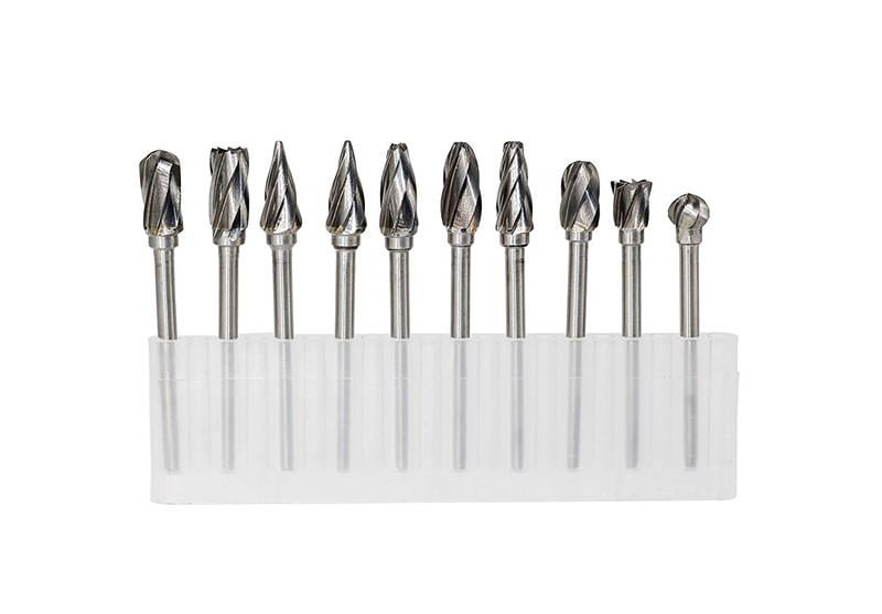 Набор бор-фрез по дереву/алюминию для гравера Dremel 10 шт. (467а)