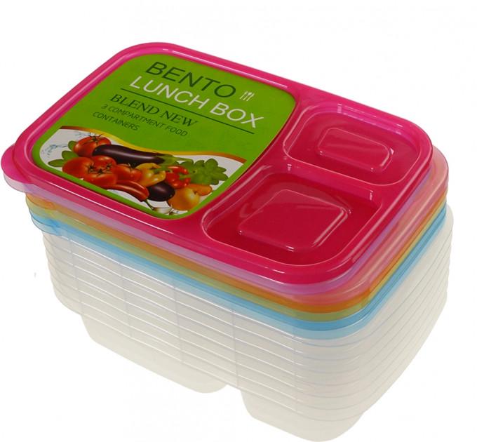 Набір контейнерів для їжі Supretto на 3 відділення 7 шт. (1280727810)