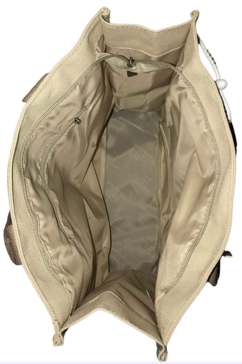 Шопер жіночий на підкладці та на блискавці Бежевий (2266B) - фото 5 Шопер жіночий на підкладці та на блискавці Бежевий (2266B) - фото 5