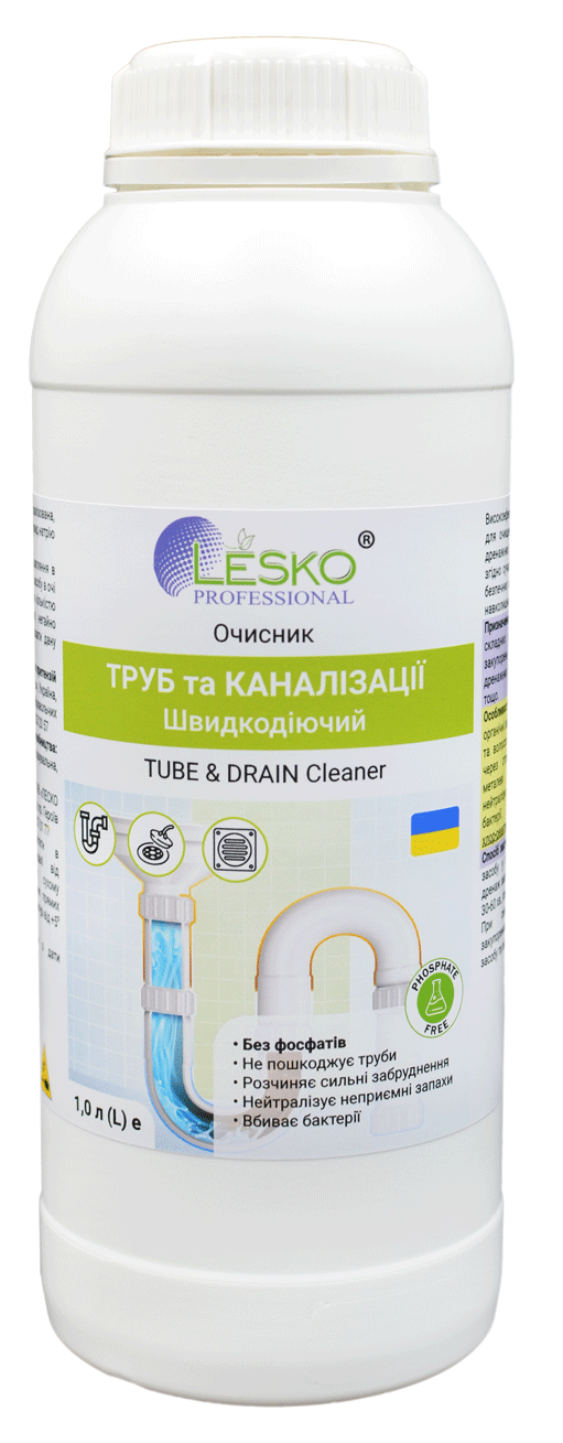 Очиститель труб Lesko и канализаций быстродействующий 1 л