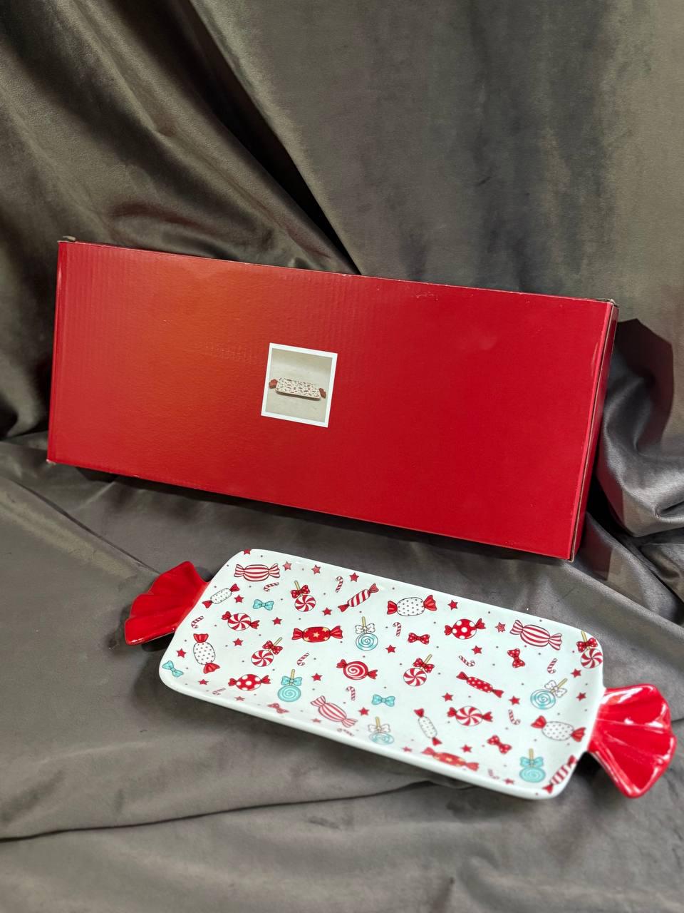 Блюдо для десертов новогоднее YIWU Merry Christmas фарфоровое 35х12,5 см (CR-1-29) - фото 3 Блюдо для десертов новогоднее YIWU Merry Christmas фарфоровое 35х12,5 см (CR-1-29) - фото 3