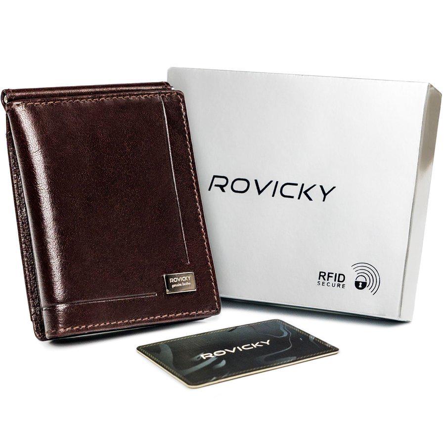 Зажим для денег мужской кожаный Rovicky CPR-034-BAR-6637 Brown