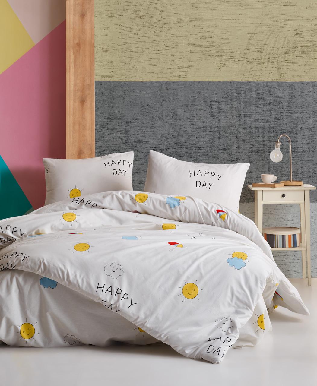 Комплект постельного белья полуторный Lotus Home Perfect Ranforce Happy sun Белый (svt-2000022270731)