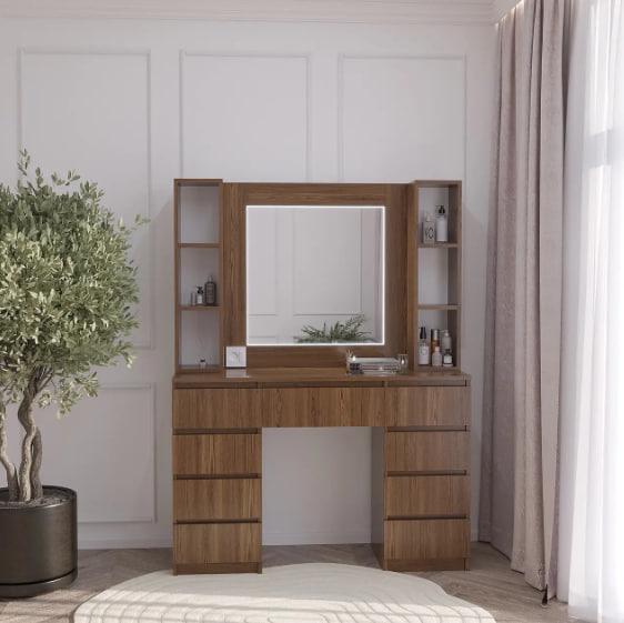 Туалетний столик New and Classic з LED підсвічуванням ДСП 18 мм 1600x1200x400 мм Дуб Родос Туалетний столик New and Classic з LED підсвічуванням ДСП 18 мм 1600x1200x400 мм Дуб Родос