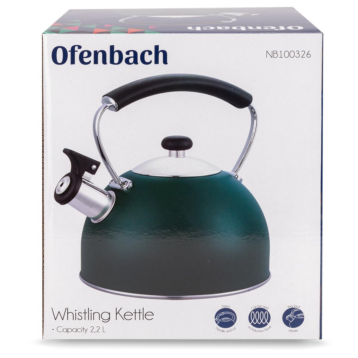 Чайник зі свистком та нейлоновою ручкою Ofenbach KM-100326 з нержавіючої сталі 2,2 л Зелений (150-84-100326) - фото 6 Чайник зі свистком та нейлоновою ручкою Ofenbach KM-100326 з нержавіючої сталі 2,2 л Зелений (150-84-100326) - фото 6