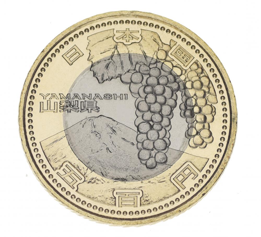 Коллекционная монета Япония 500 йен 2013 Биметалл UNC Префектуры - Яманаши (М03063)