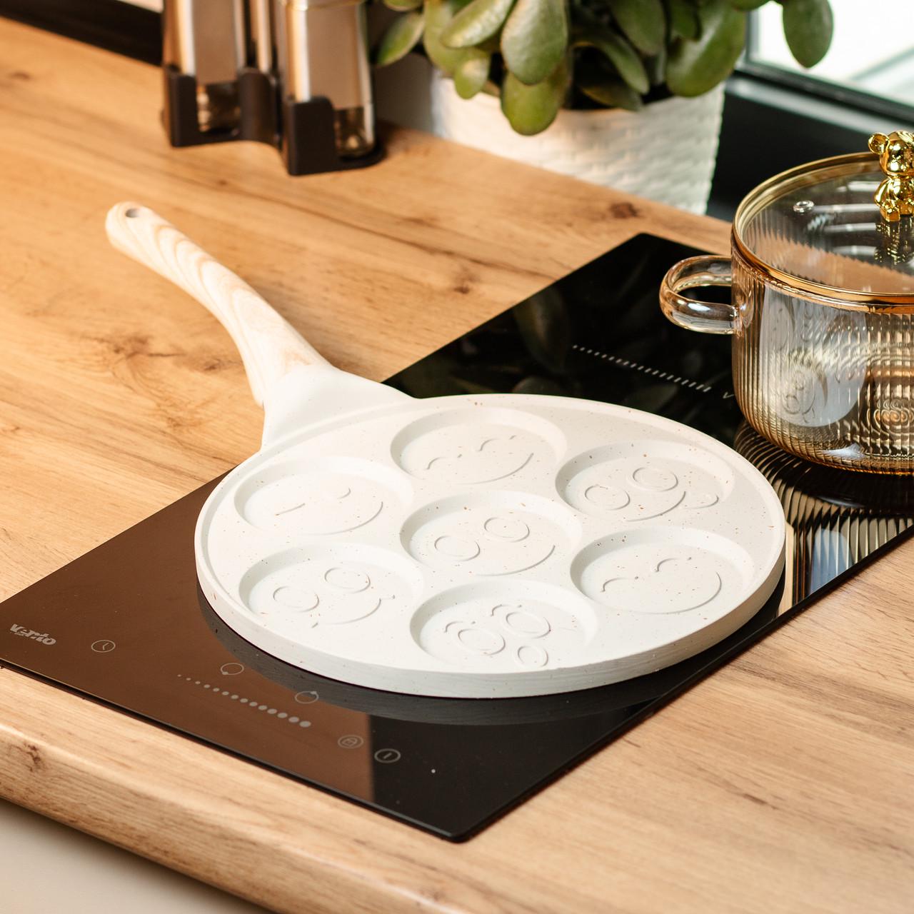 Сковорода смайл на 7 секций для панкейков 26,5 см Бежевый (HP39584W)