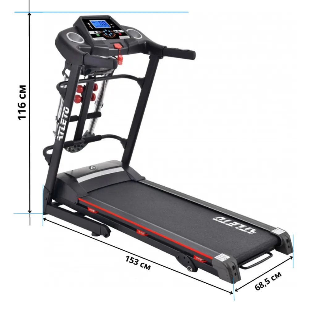 Бігова доріжка Atleto A2 електрична з масажером 115х42 см Чорний (132-76-50000002) - фото 9 Бігова доріжка Atleto A2 електрична з масажером 115х42 см Чорний (132-76-50000002) - фото 9
