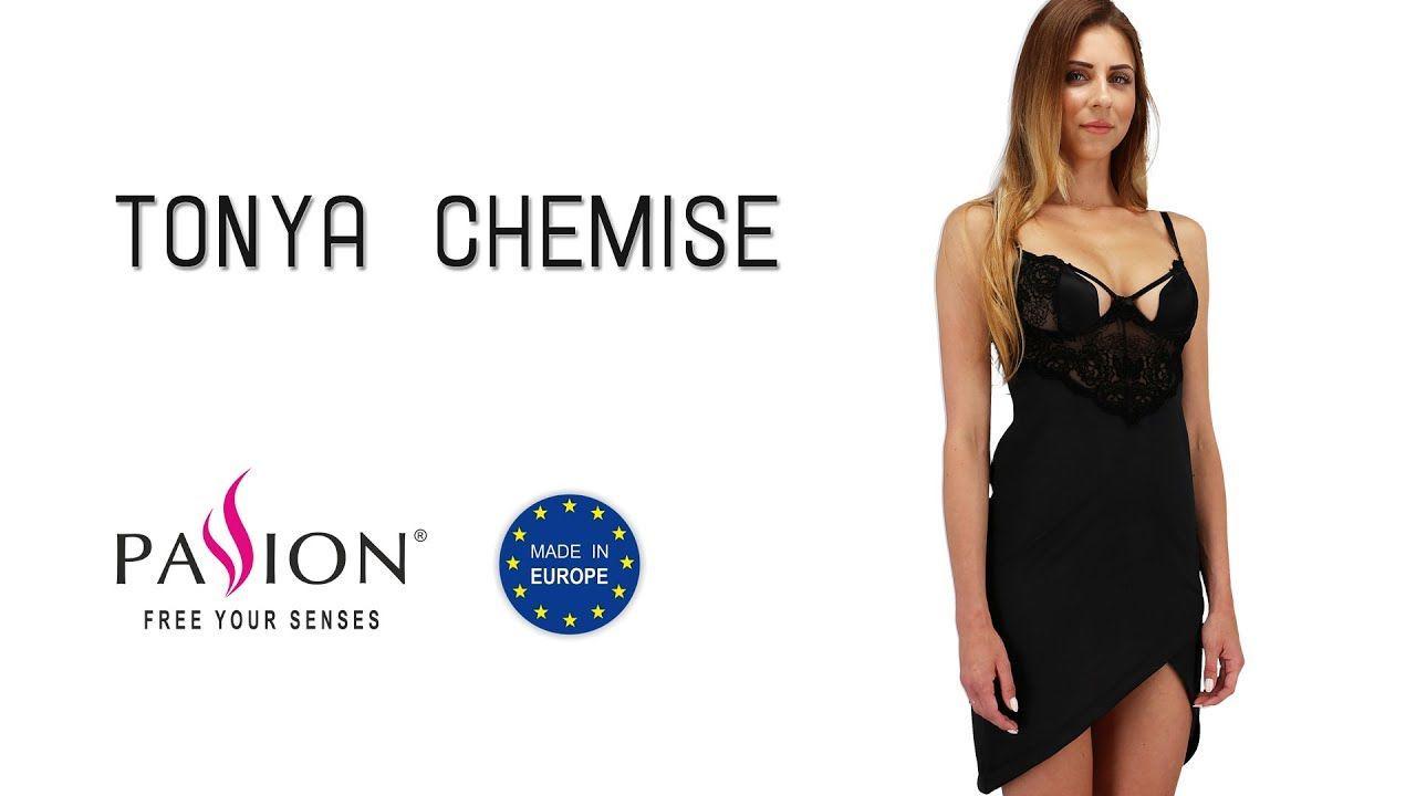 Сорочка приталенная Passion Exclusive TONYA CHEMISE XXL/XXXL Black - фото 4