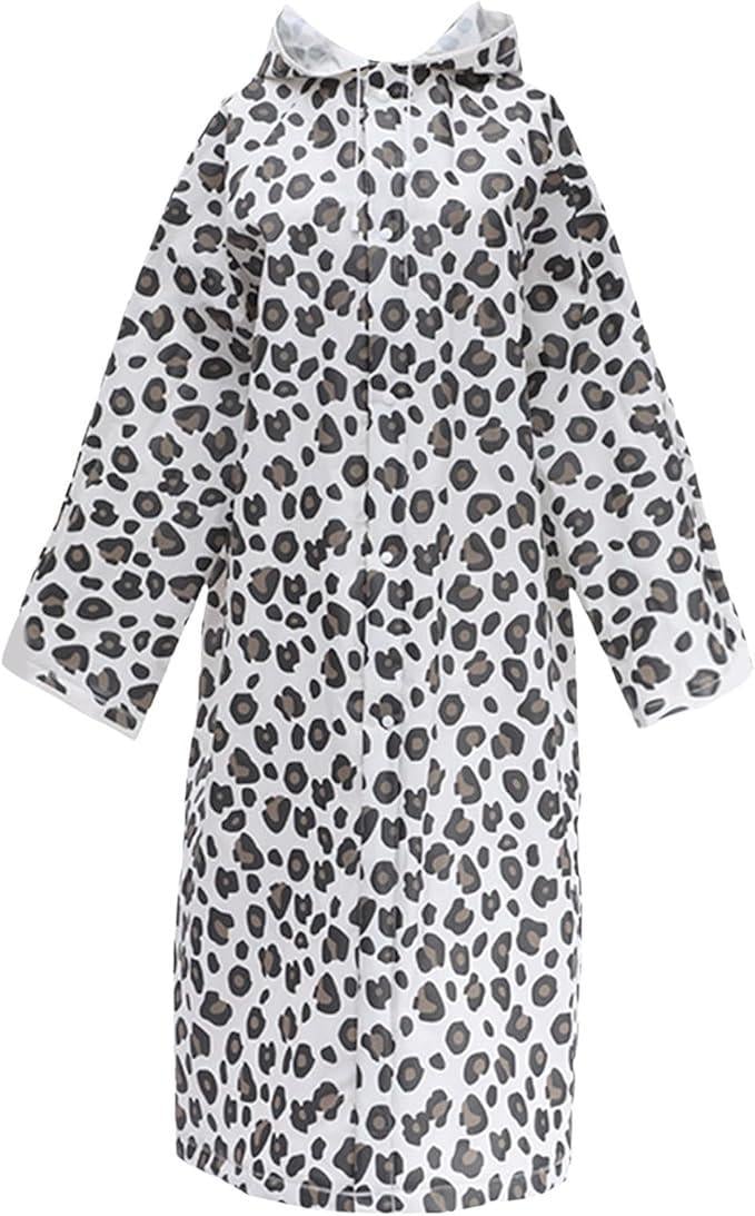 Дощовик багаторазовий Леопардовий на кнопках з капюшоном універсальний Білий (CH-862E) - фото 2 Дощовик багаторазовий Леопардовий на кнопках з капюшоном універсальний Білий (CH-862E) - фото 2