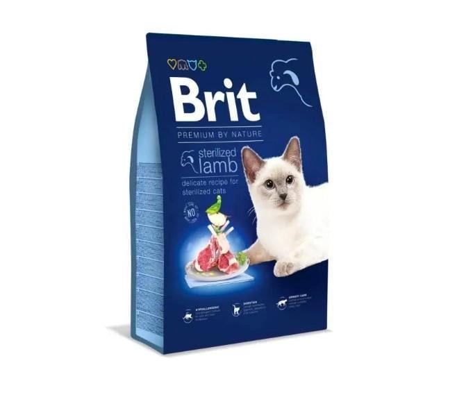 Корм Brit Premium by Nature Cat Sterilized Lamb для стерилізованих котів з ягням 8 кг (171871)