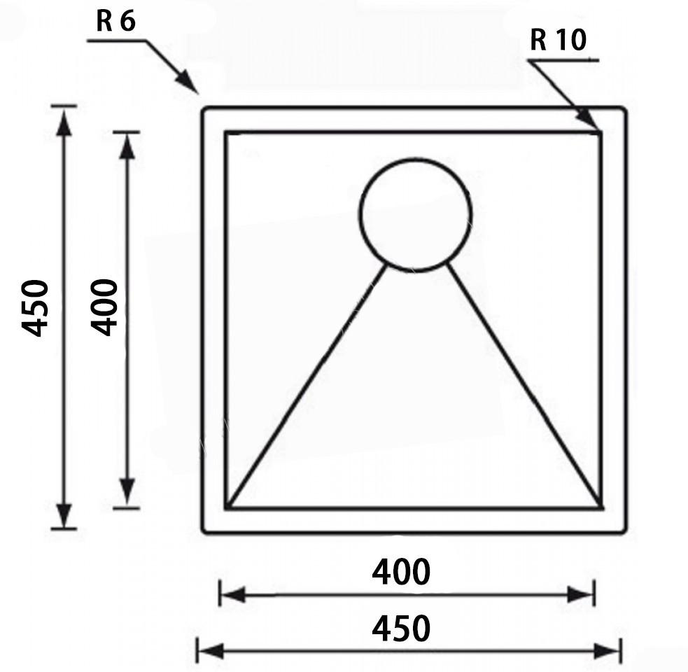 Кухонна мийка CM Iride 45x45 см PVD Збройова сталь (12252 L82) - фото 2