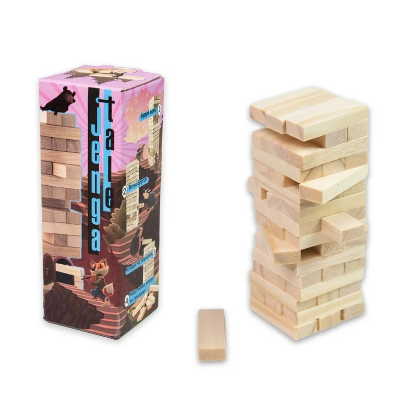 Настільна гра "Jenga Tale" 30966 48 брусків українською мовою Настільна гра "Jenga Tale" 30966 48 брусків українською мовою