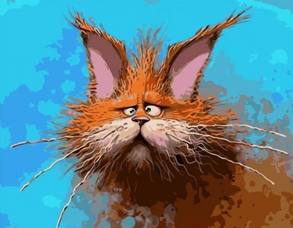 Картина по номерам Strateg Животные Смешной рыжий кот 40х50 см в термопакете (VA-0881-mt)