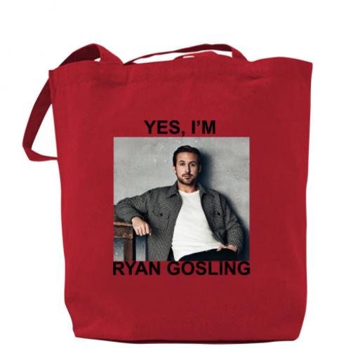 Шопер Yes, I'm Ryan Gosling 37х41 см Червоний (16061429-3-195420)