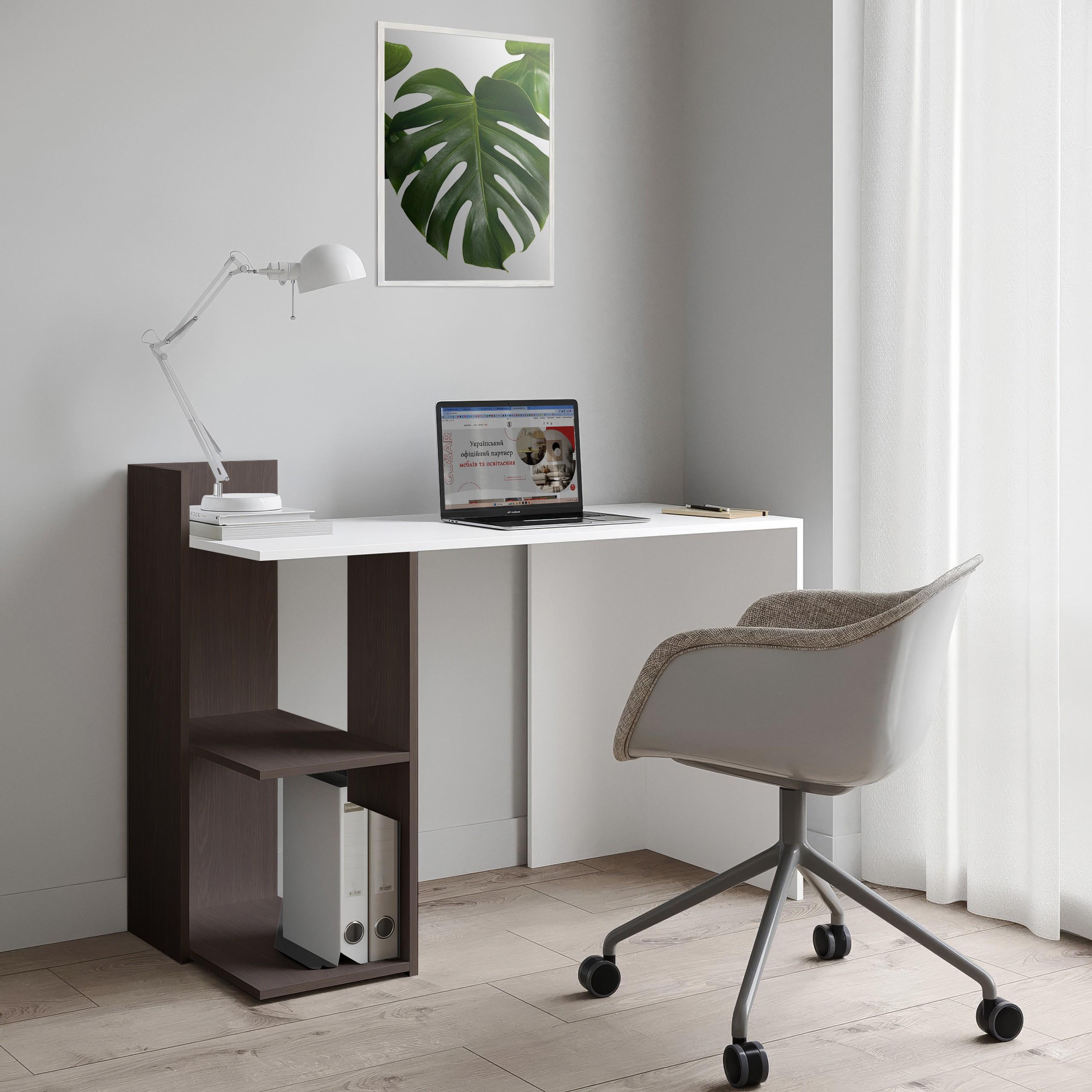 Стол письменный с полками S-12 1200х520х870 мм Белый/Венге Магия