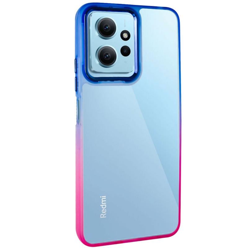 Противоударный Чехол TPU+PC Fresh sip series для Xiaomi Redmi Note 12 4G Розовый/Синий