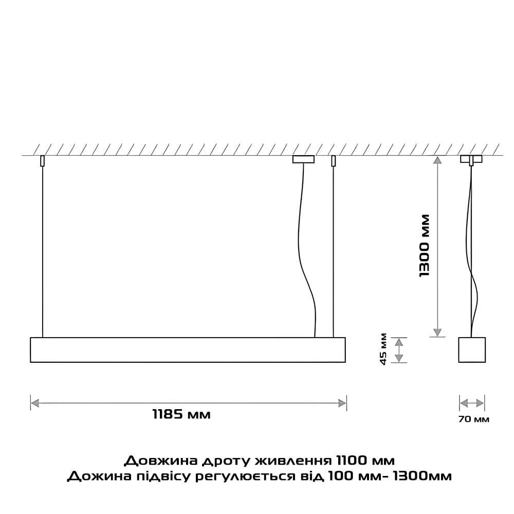 Светильник линейный подвесной ULM OLS-B1-1200-70-32 32W 5000K Черный (23522) - фото 6