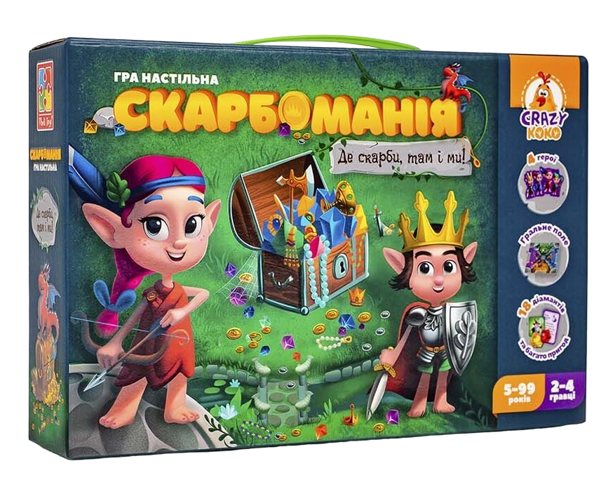 Игра настольная Vladi Toys Скарбомания игральное поле/бриллианты/кубик/инструкция Multicolor (115612)