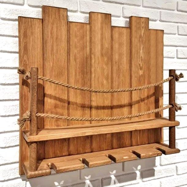 Полка для вина настенная из дерева Миосуми Шафран (ПНК-016506)