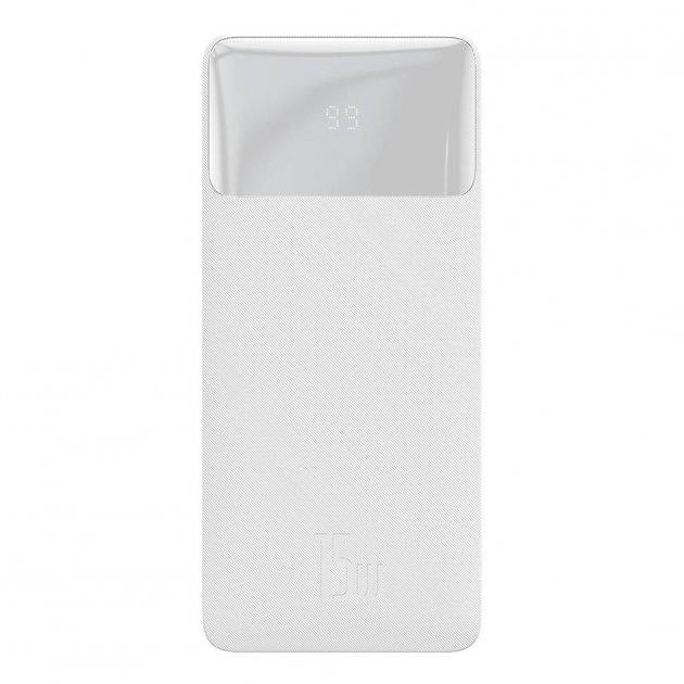 Повербанк УМБ Baseus Bipow 15W 20000mAh USB-C/3A 2USB-A/3A PPBD050102 Білий