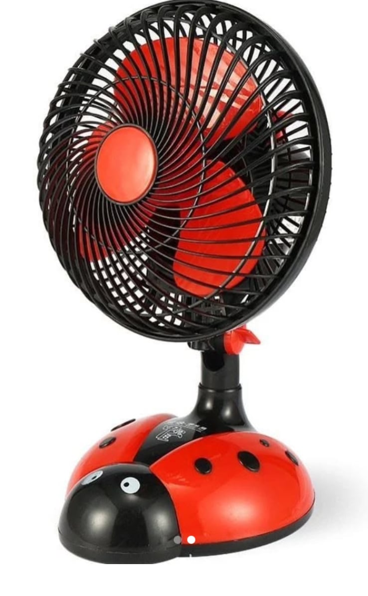 Вентилятор настольный Atlanfa F2501 Божья коровка 34x23 см Черно-красный (30151441)
