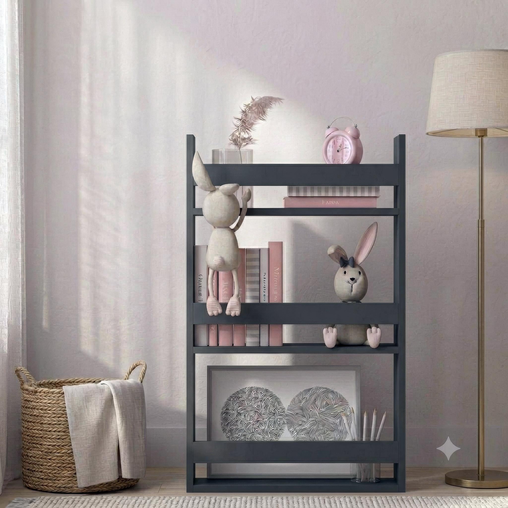 Стеллаж для книг и декора Gent 500x150x900 мм Антрацит