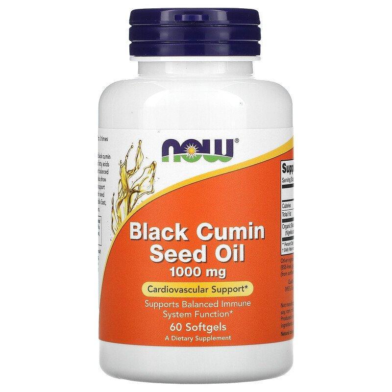 Олія насіння чорного кмину 1000 мг Now Foods Black Cumin Seed Oil для імунітету 60 капс. (1474960023)