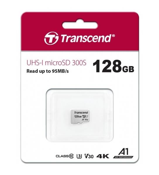 Карта памяти Transcend 128 Gb microSD 300S C10 UHS-I U3 (TS128GUSD300S)