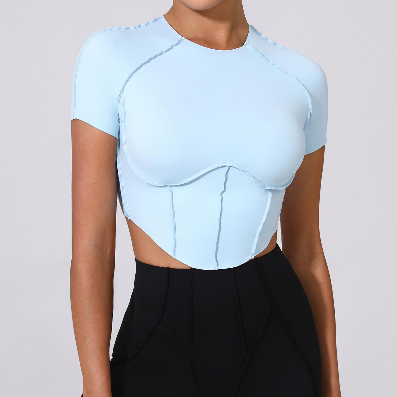 Топ-футболка U-образная S Небесно-голубой (RPX03S)